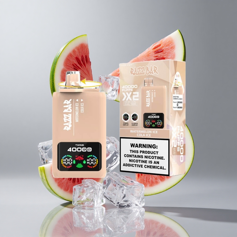 Razz Bar 40000 Puffs Egyhasználatos Vape Görögdinnye Jég_Kóla Jég és Energiakijelző Képernyő
