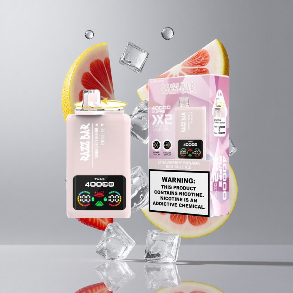 Razz Bar 40000 Puffs Egyszer Használatos Vape Eper-Banán_Vörös Bull Jég