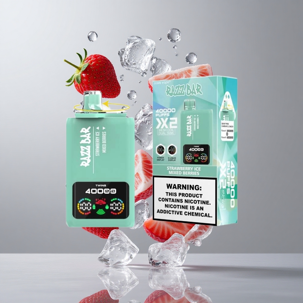 Razz Bar 40000 Puffs Egyszer Használatos Vape Eperjég_Kevert Bogyók – Kijelzős, 650mAh Type-C