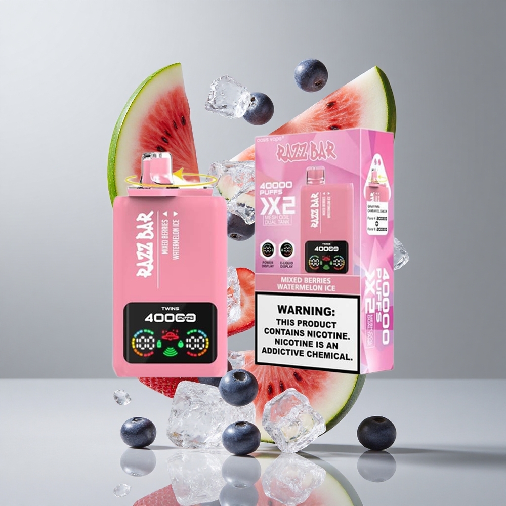 Razz Bar 40000 Puffs Egyszer Használatos Vape Vegyes Bogyók_Görögdinnye Jég Type-C Port