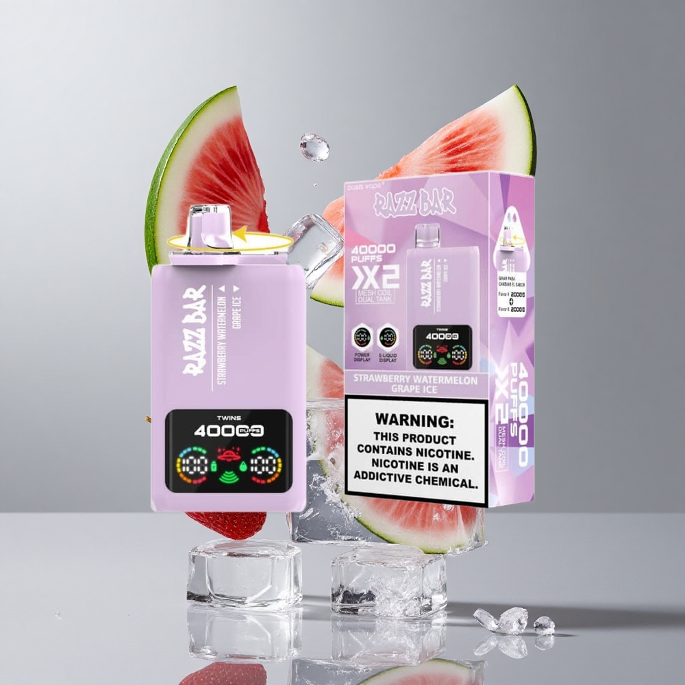 Razz Bar 40000 Puffs Eldobható vape Eper_Görögdinnye_Szőlő Jég Teljesítmény Kijelző 1.0 Ohm 2 Mesh Coil