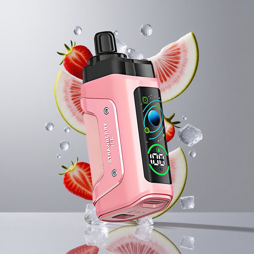 Razz Bar 45000 Puffs Egyhasználatos E-cigaretta Eper Jég és Áfonya, Beállítható Légáramlás, Type-C Töltés