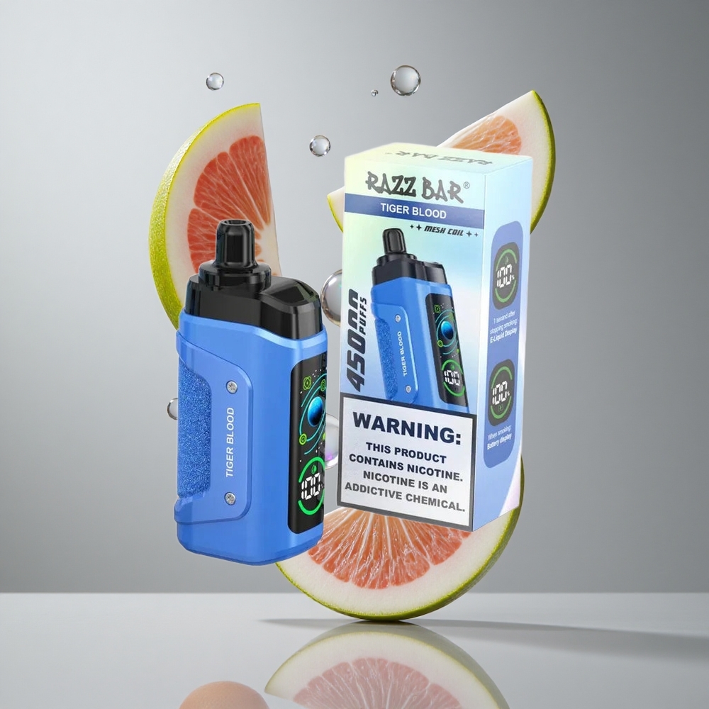 Razz Bar 45000 Puffs Egyszer Használatos Vape Tigrisvér és Áfonya