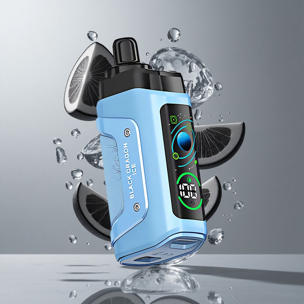 Razz Bar 45000 Puffs Eldobható vape Fekete Sárkány Jég és Áfonya, 1.0 Ohm Mesh Coil, Type-C Töltés