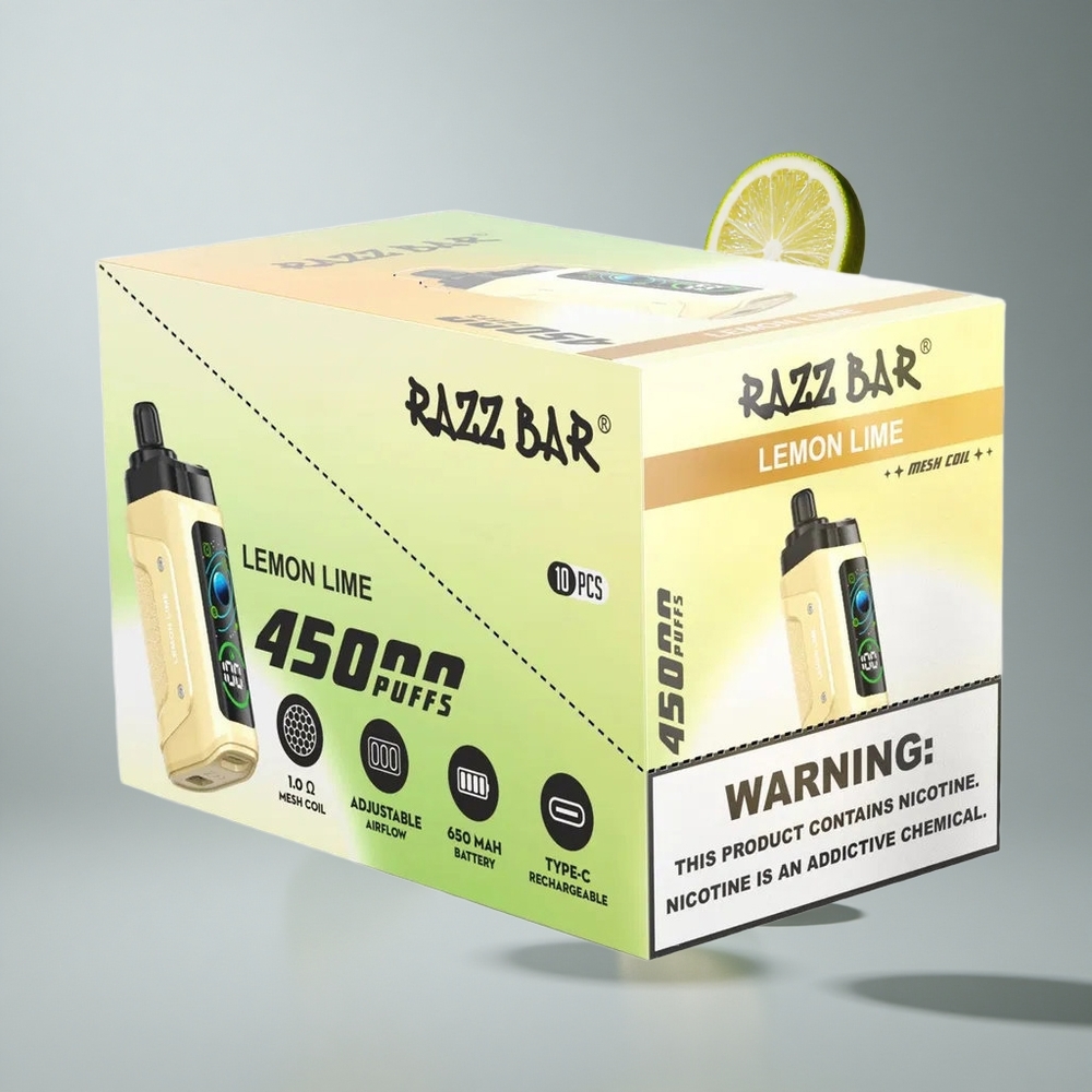 Razz Bar 45000 Puffs Elszívható E-szigi Citrom Lime és Málna íz