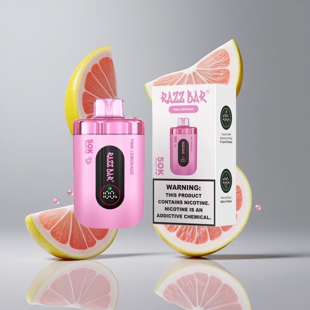 Razz Bar 50K Puffs Elszívható E-szigi Rózsaszín Limonádé 50000 Puff
