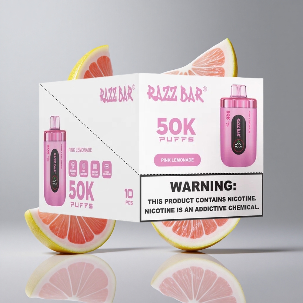 Razz Bar 50K Puffs Elszívható E-szigi Rózsaszín Limonádé 50000 Puff