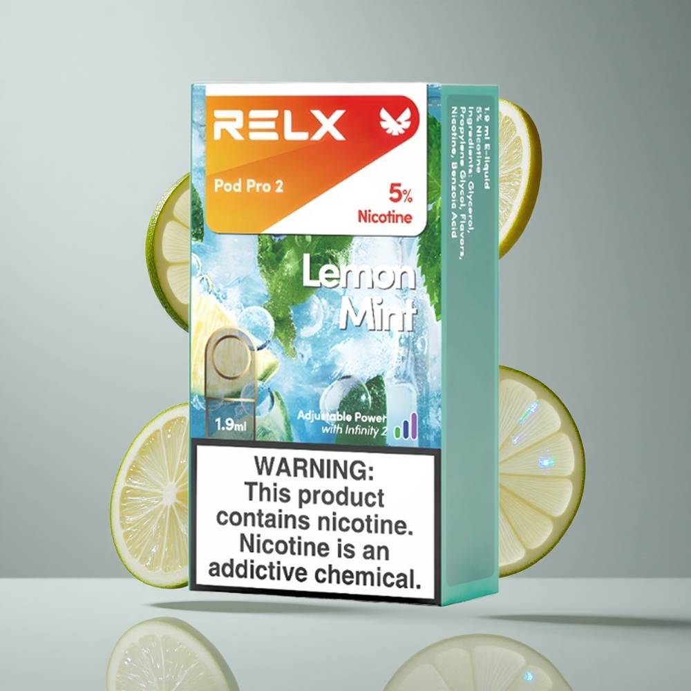 RELX Pod Pro 2 600 Puffs Citrom Menta aromák 5% nikotintartalom