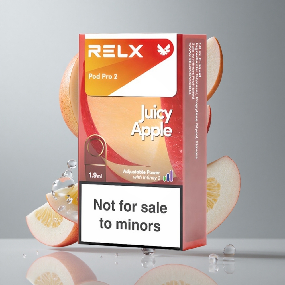 RELX Pod Pro 2 600 Puffs Friss Alma Vape Eszköz 0% nikotin, 1,9ml tartály