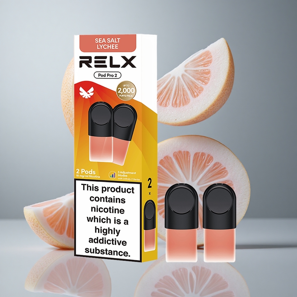 RELX Pod Pro 2 600 Puffs Tengeri só Licsi íz 1,9ml-es tartály